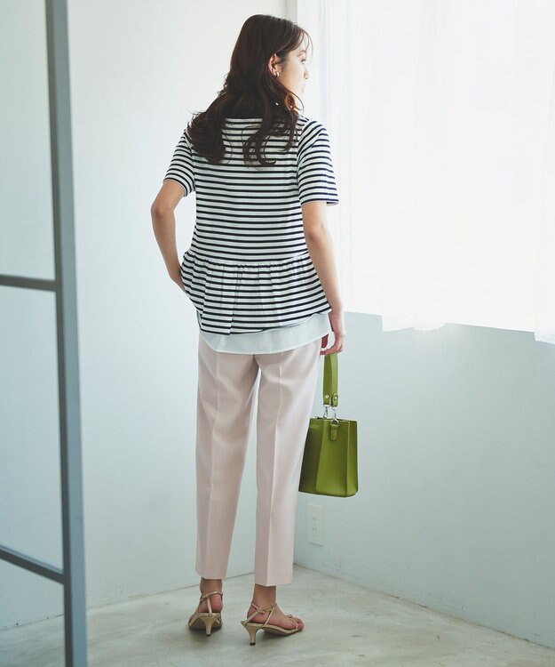 Feroux 美シルエットカラーテーパード パンツ ライトグレー系