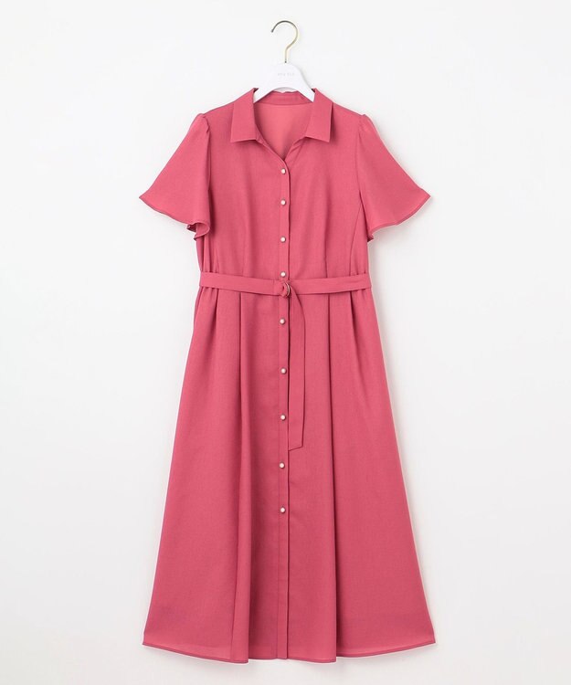 ANY SIS 【接触冷感・UVカット・速乾】スムージーポリエステル シャツワンピース レッド