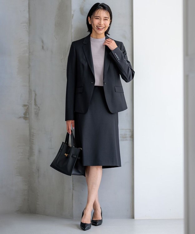 23区 S 【新色追加/セットアップ対応】ラフィーネウール 一つ釦 ジャケット ブラック系