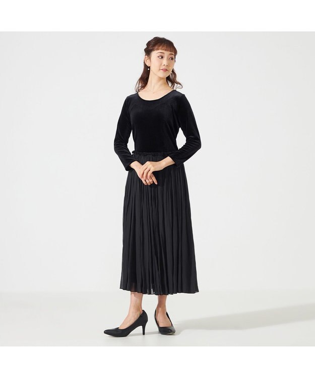 Chacott velour combi dress ブラック（ロベット）