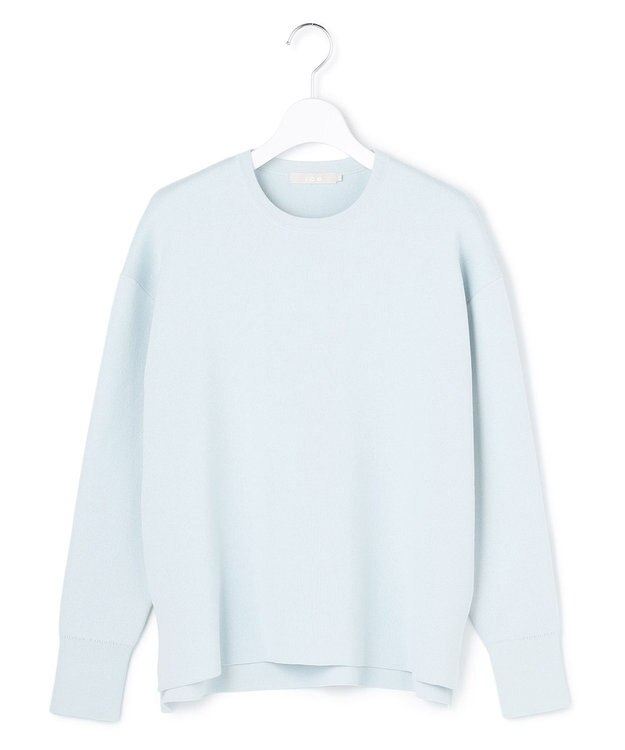 ICB コットンポリエステルスムース  プルオーバー ニット クラウドサックス