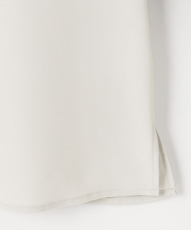 J.PRESS LADIES L 【洗える】ヌーディスバックサテン フリル襟 ブラウス ライトグレー系