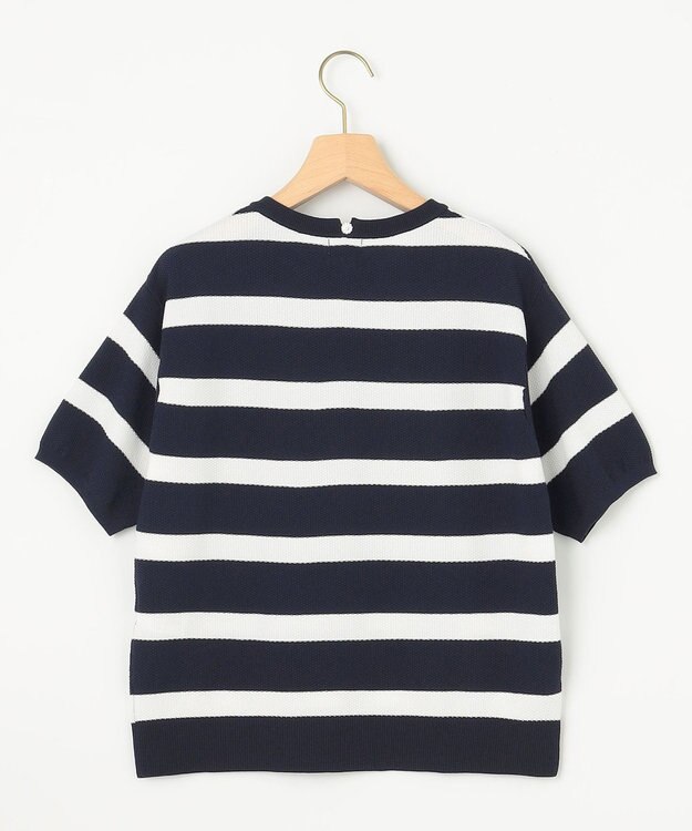組曲 L カノコニットＴシャツ ネイビーボーダー系1