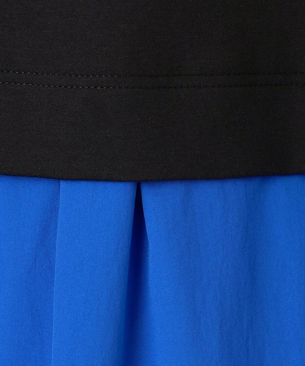 ICB L 【WEB限定・洗える】 RENUコンビ ノースリーブワンピース ブラック×ブルー系