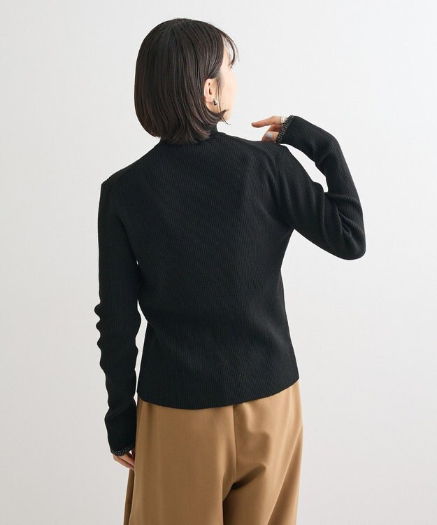 Green Parks チクチクしないリブタートルニットプルオーバー Black