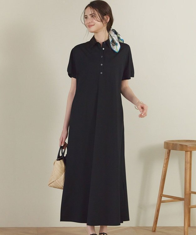 23区 【SLOW/一部店舗限定】ファンクショナル ポロ ワンピース ブラック