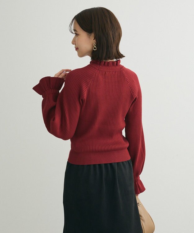 Green Parks ・ｓｗｉｎｇ　ｂｙ　キャンディスリーブリブニット Red