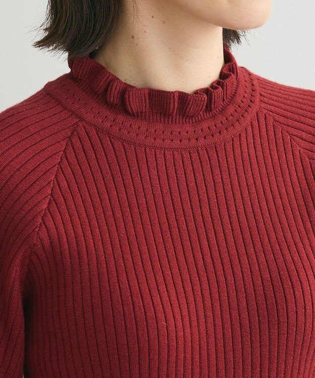 Green Parks ・ｓｗｉｎｇ　ｂｙ　キャンディスリーブリブニット Red