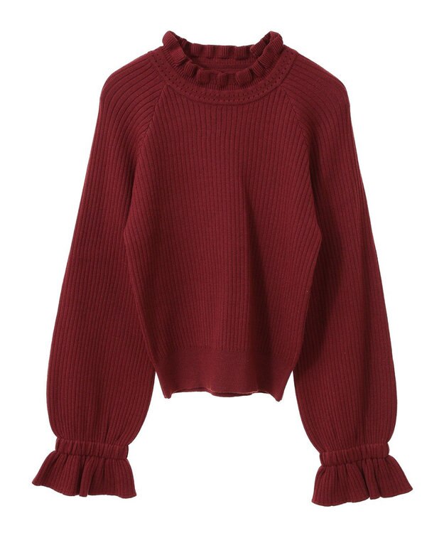 Green Parks ・ｓｗｉｎｇ　ｂｙ　キャンディスリーブリブニット Red