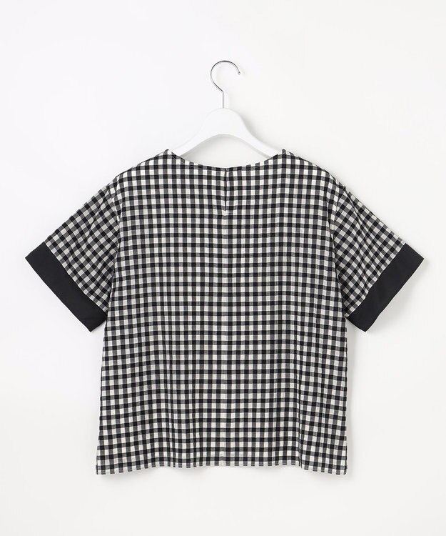 J.PRESS LADIES 【一枚で着映え】シアーギンガム クルーネック カットソー モノトーン系3