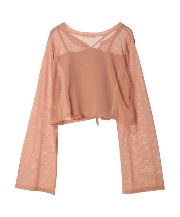 Green Parks ・swing by SET2点ニットカーデ&ニットキャミ Orange