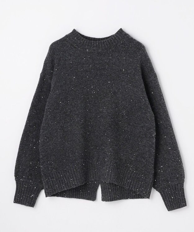 ANY スパンコールニット チャコール