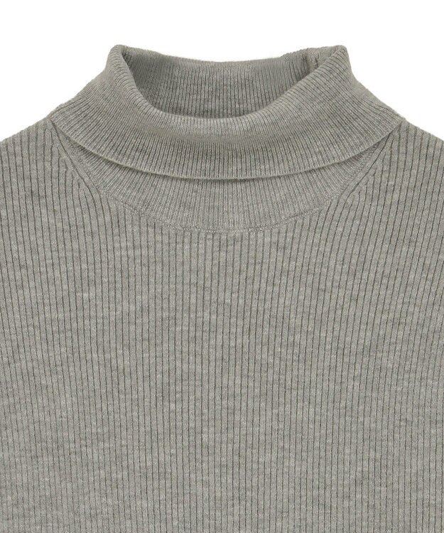 Green Parks チクチクしないリブタートルニットプルオーバー Gray Mixture
