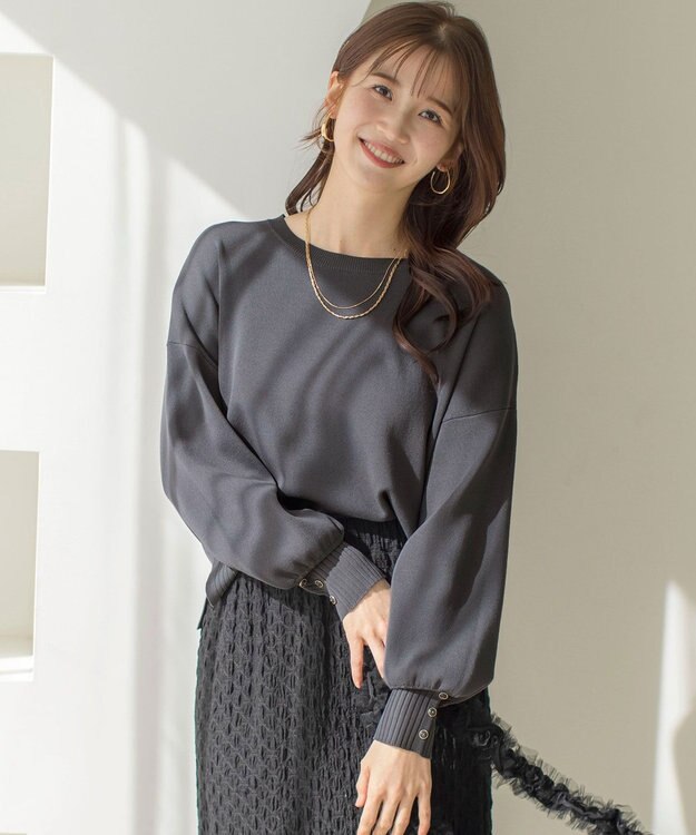 ANY SIS 【花粉対策】ドルマン ニット スレート