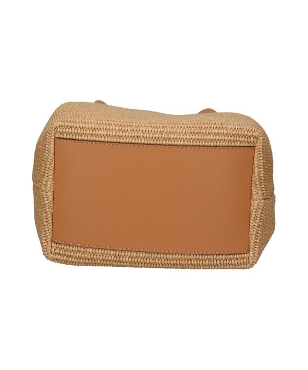 INTER-CHAUSSURES 【LORISTELLA】ワンハンドル異素材コンビネーション巾着バッグ キャメルコンビ