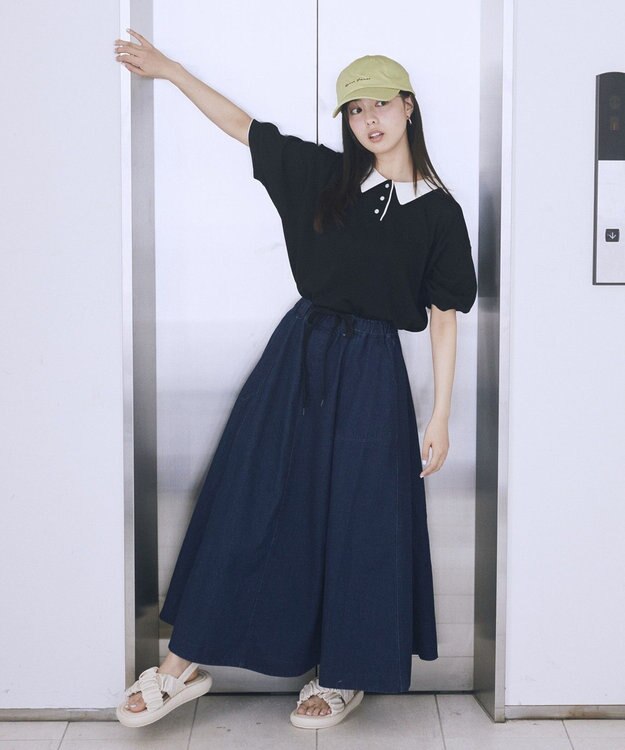 earth music&ecology 【UVカット】アソートロゴCAP Green