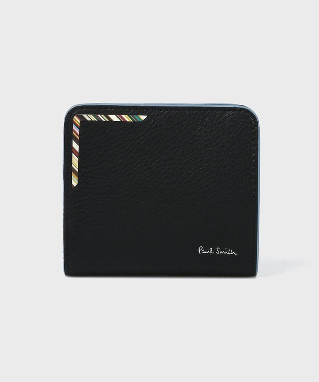 Paul Smith ストライプコーナー 2つ折り財布 ブラック