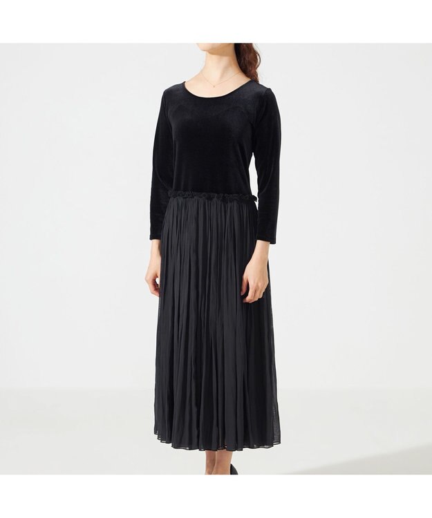 Chacott velour combi dress ブラック（ロベット）