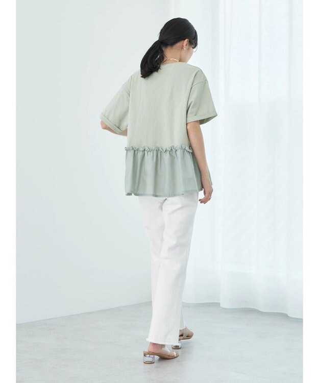 earth music&ecology ドッキングギャザープルオーバー Mint Green