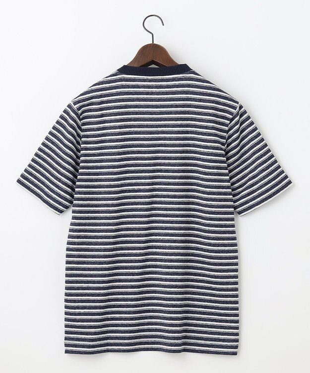 JOSEPH ABBOUD 【リネン素材/清涼感/吸水速乾】リネン天竺ボーダー Ｔシャツ ネイビー系2