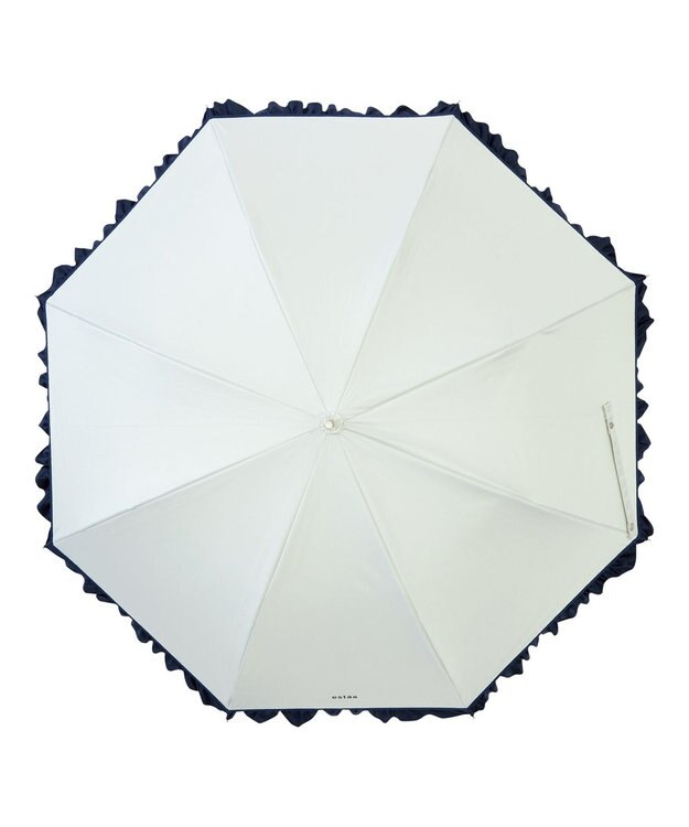 MOONBAT estaa 晴雨兼用 長傘 バイカラーフリル 日傘 遮光 遮熱 UV ホワイト