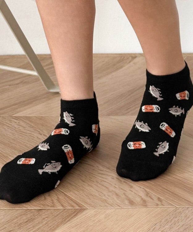 WEGO フードチェンジ総柄ショートソックス 柄2