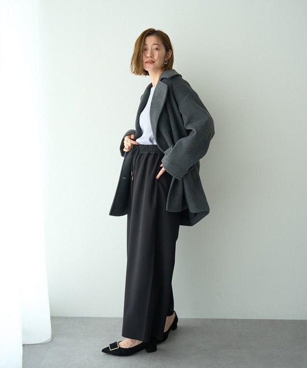 YECCA VECCA イージーカットジョーゼットパンツ Black