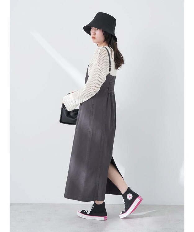 earth music&ecology 綿ツイルジャンスカ Charcoal Gray