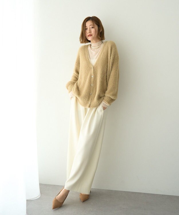 YECCA VECCA イージーカットジョーゼットパンツ Ivory