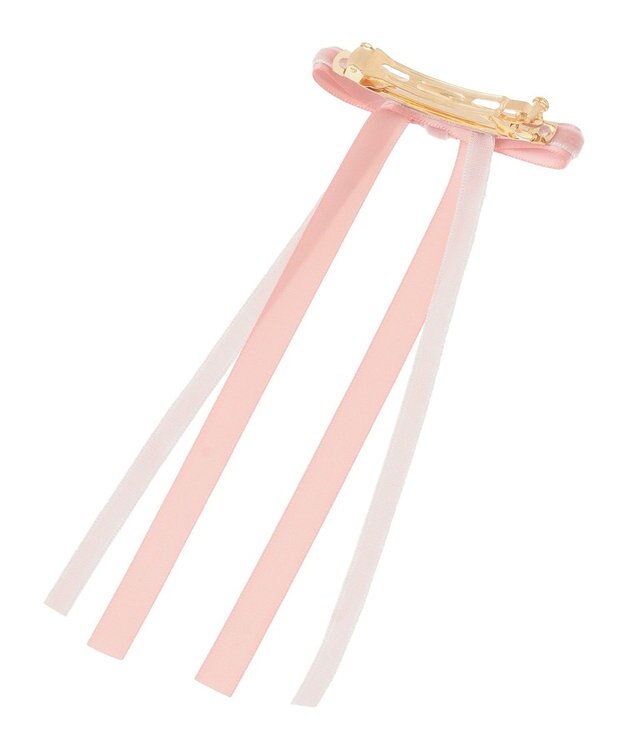 Maison de FLEUR ピンクマニアレイヤードリボンバレッタ Pink Beige