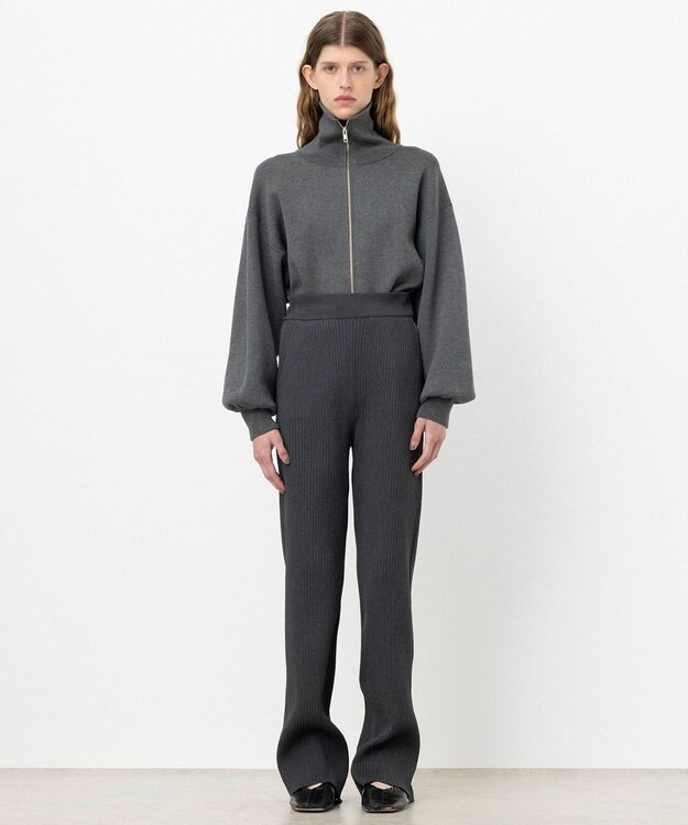 NAVE 【ReNAVE・手洗い可】スポンディッシュニットワイドリブパンツ グレー系