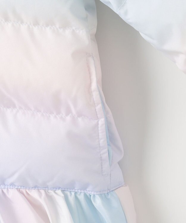 ANY KIDS 【洗濯機OK】中綿 リボン コート レインボー