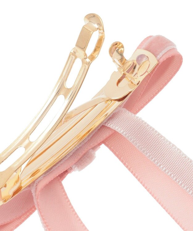 Maison de FLEUR ピンクマニアレイヤードリボンバレッタ Pink Beige