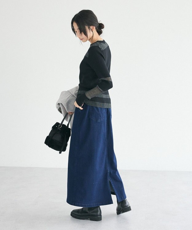 CRAFT STANDARD BOUTIQUE シアーニット長袖プルオーバー Black