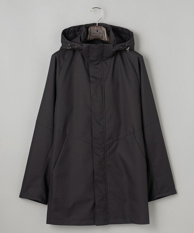 GOTAIRIKU 25年新作/3シーズン対応【仕事で着用可】メランジカルゼ フーデッドブルゾン_無地 ブラック系