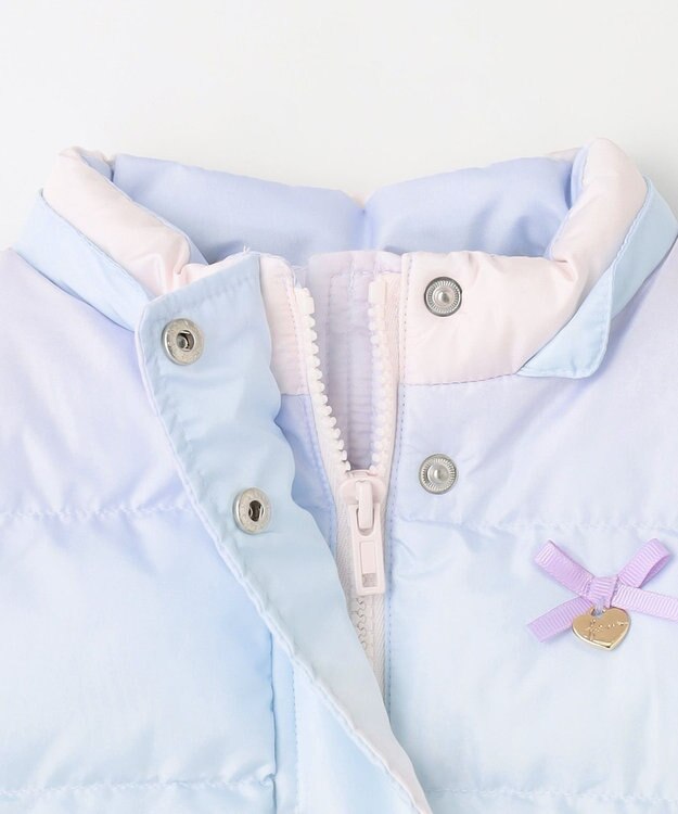 ANY KIDS 【洗濯機OK】中綿 リボン コート レインボー