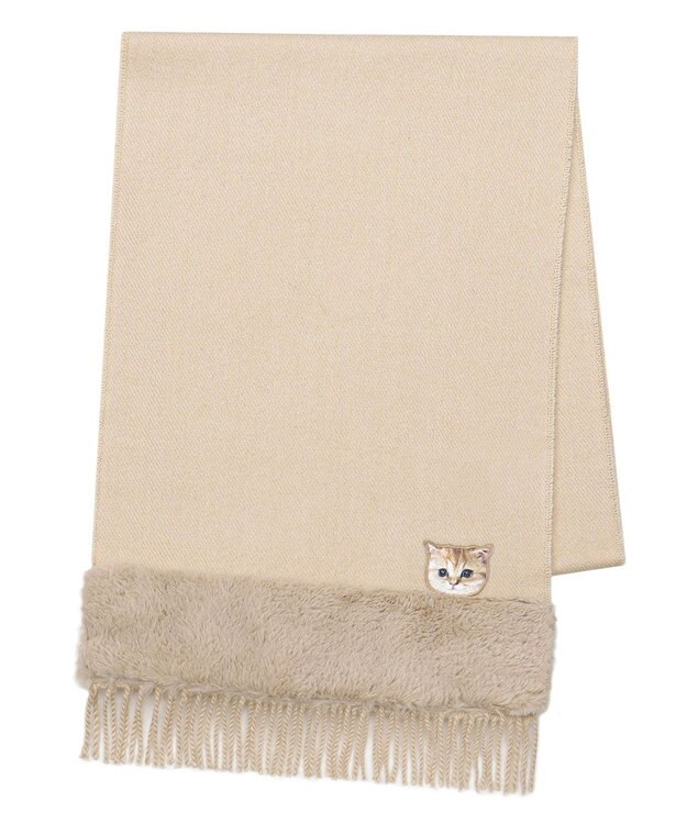 MOONBAT PAUL & JOE ACCESSOIRES ヌネットワッペン×ファームースタッチマフラー（パッケージ入り） ベージュ