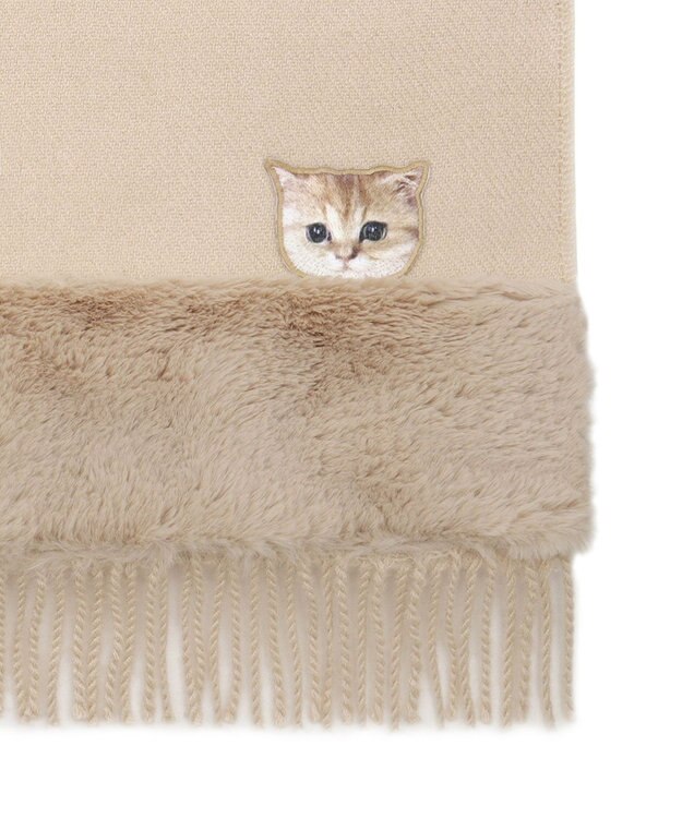 MOONBAT PAUL & JOE ACCESSOIRES ヌネットワッペン×ファームースタッチマフラー（パッケージ入り） ベージュ