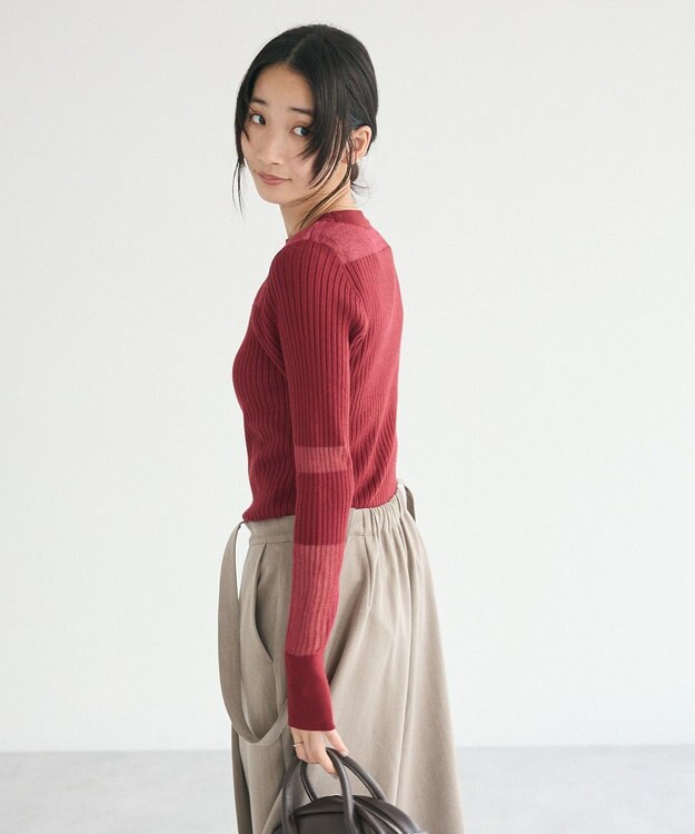 CRAFT STANDARD BOUTIQUE シアーニット長袖プルオーバー Bordeaux