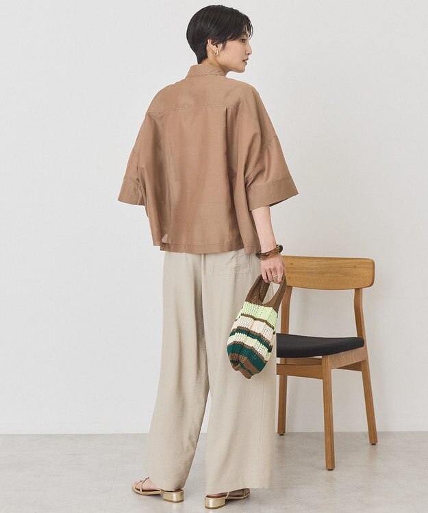 AMERICAN HOLIC 【先行予約】【WEB限定】Wポケットシアー半袖シャツ Beige
