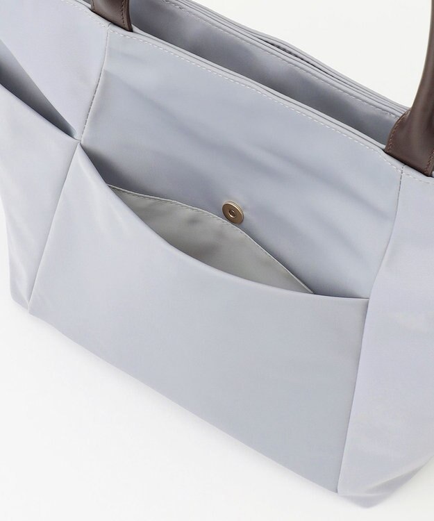 J.PRESS LADIES 【A4サイズ収納可】 ナイロン トート バッグ ライトグレー系