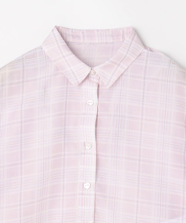 ANY KIDS シアーチェックシャツ ピンク