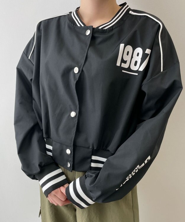 WEGO ラインカラーブルゾン ブラック