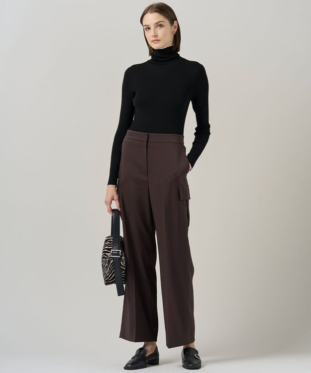 ICB L 【新色追加】エクストラファインメリノリブ タートルネックプルオーバー ブラック系