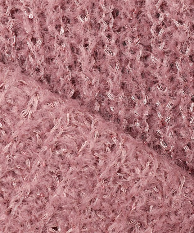 ANY SIS 【洗える】ブークレースパンコール ニット ピンク