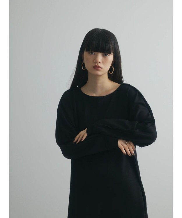 Green Parks armonia．ダンボール配色ワンピース Black