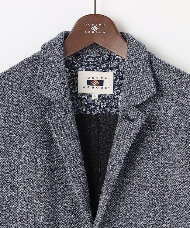 JOSEPH ABBOUD 【ストレッチ/カーディガンジャケット】コットンメランジジャージー ジャケット ネイビー系