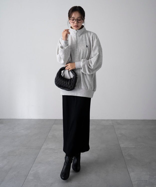 WEGO 【WEB限定/25年秋冬新作/ユニセックス着用ITEM】別注USPOLOハーフZIPPO 杢グレー