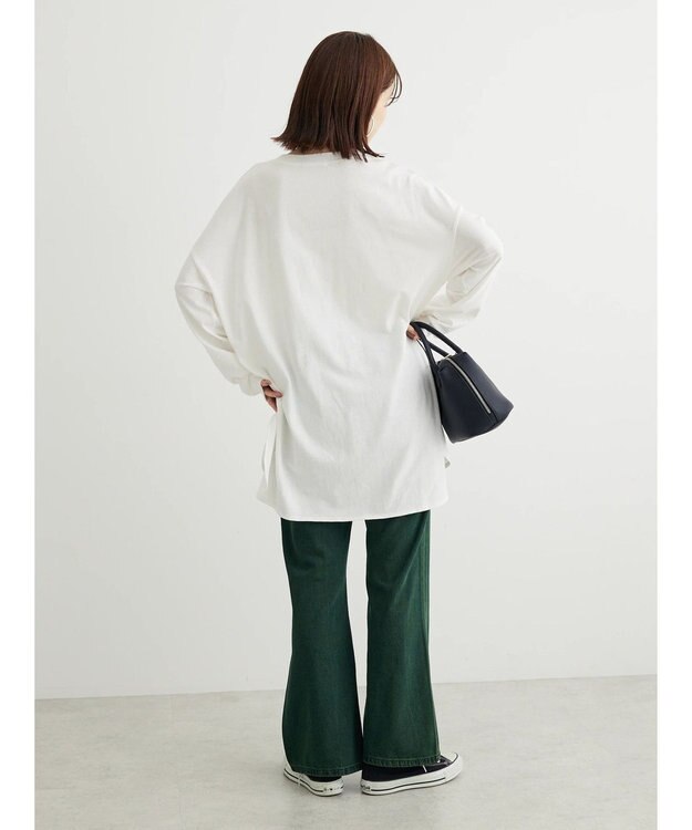 Green Parks ワンポイントカレッジロゴ裾ラウンドチュニック Off White