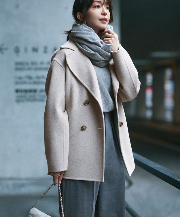 23区 【洗える】ピュアカシミヤ 大判 ストール グレー系